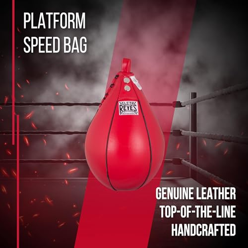 CLETO REYES Platform Leather Punching Speed Bag, Classic Red, Small