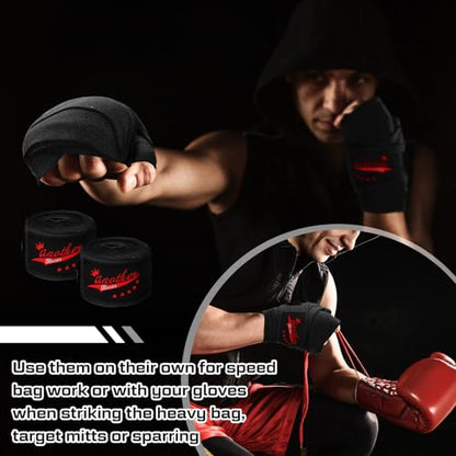 Lenwen 10 Pairs 120 Inch Boxing Hand Wraps for Gloves - color: Black