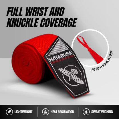 Hayabusa 4.0 Perfect Stretch Boxing Hand Wraps - color: Red Maze, size: 180"
