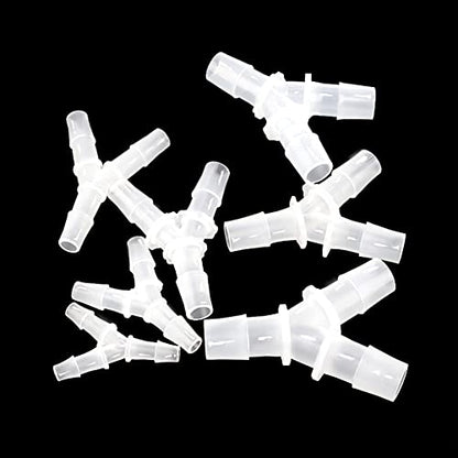 1/2" Hose Barb Fitting Equal Barbed Y Shaped 3 Way plastic Tubing Joint Splicer Mender Adapter Union for Oxygen Tubing Pipe Household Fuel Gas Liquid Air (Pack of 4)