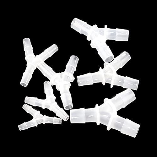1/8" Hose Barb Fitting Equal Barbed Y Shaped 3 Way plastic Tubing Joint Splicer Mender Adapter Union for Oxygen Tubing Pipe Household Fuel Gas Liquid Air (Pack of 4)