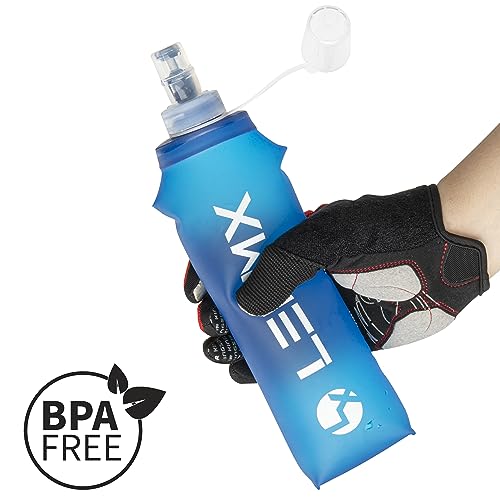 LERMX Quick Grip Chill 17 oz / 500ml TPU soft Flask Water Bottle Hydration Pack BPA-Free Running Flask for Hydration Pack, for Running Hiking Cycling Climbing-2PCS
