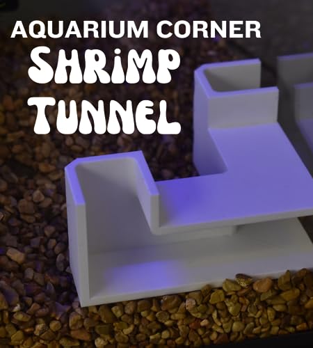Aquarium Underground Tunnel | Fish & Shrimp Hideout for Aquariums | Unique Underground Viewing Tunnel | Made in USA (Corner Tunnel, White)