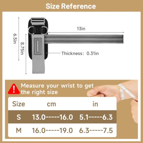 MANUEKLEAR 2 Size Gym Lifting Straps with D Rings for Cable Machine - color: Gray
