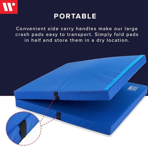 We Sell Mats Bifolding Gymnastics Crash Landing Mat Pad, Safety for Tumbling, Back Handspring Training and Cheerleading - size: 4 ft x 8 ft x 8 Inch