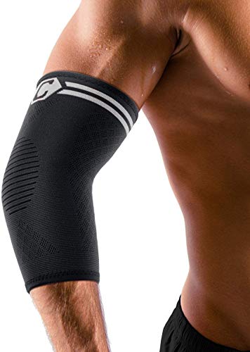 CAMBIVO 2 Pack Elbow Brace Compression Sleeve, Tennis & Golfer's Elbow - color: Grey, size: Small