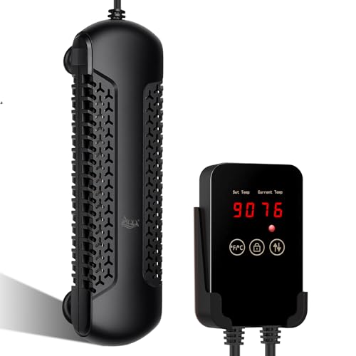 AQQA Aquarium Heater 800W for 80-230 Gallon Fish Tank Quartz Glass Submersible Betta Fish Heater with Overheat & Dry-Run Protection Temp Range 59-94℉ for Freshwater and Reef Tank (800W for 80-230Gal)