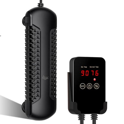 AQQA Aquarium Heater 800W for 80-230 Gallon Fish Tank Quartz Glass Submersible Betta Fish Heater with Overheat & Dry-Run Protection Temp Range 59-94℉ for Freshwater and Reef Tank (800W for 80-230Gal)