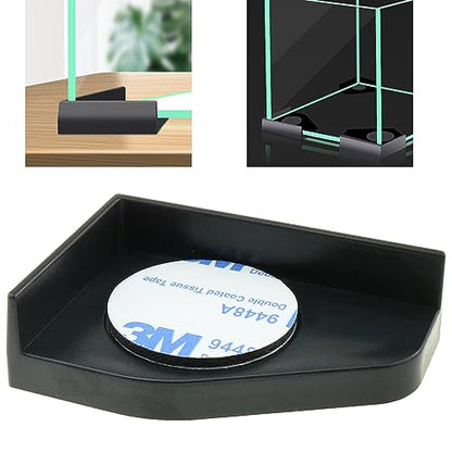 heyous 4PCS Black Plastic Fish Tank Corner Protector Aquarium Glass Angle Cover for Home