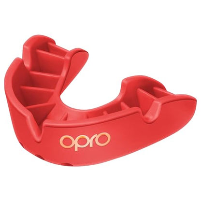 OPRO Bronze Level Youth Moldable Mouth Guard, Essential Fit, Red - color: Red, size: Youth