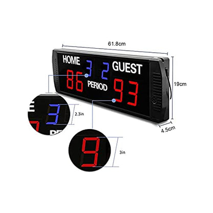 Electronic Scoreboard Portable Score Board Wireless Electronic Led Tennis Padel Digital Scoreboard for Games Volleyball/Basketball/Football/Ping Pong/Badminton,Score Keeper