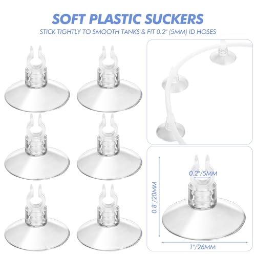 Shappy 6.5 Feet 12 Pcs Aquarium Air Pump Accessories, Standard 1/5" Tubing Aquarium Air Tubing for Fish Tank Contains Stones, Check Valves, Suction Cups, Straight Connectors, T-connectors