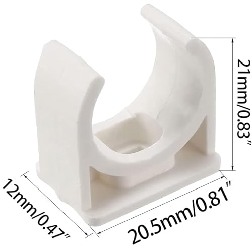 40 Pcs U-Shaped PVC Water Pipe Clamps, U-Shaped Buckles Fit for 1/4" (16mm) Pipes, TV Trays Tubing Hanger Support Pex Tubing (White 16mm)