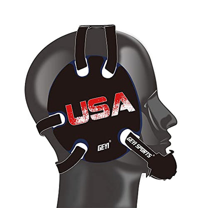 Wrestling Headgear with Flag Wraps (Navy, Adult) - color: Navy, size: Adult