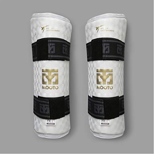 Mooto Korea Taekwondo Extera S2 Shin Protector Guard WT Logo MMA Martial Arts Kickboxing Karate Training Match Gym School Academy (Large(Length 26cm or 0.85 ft))