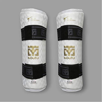 Mooto Korea Taekwondo Extera S2 Shin Protector Guard WT Logo MMA Martial Arts Kickboxing Karate Training Match Gym School Academy (Large(Length 26cm or 0.85 ft))