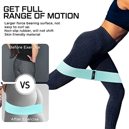12 Pcs Fabric Resistance Bands for Working Out Non-Slip Booty Exercise Loop Bands for Women Men Glutes Hip Thigh Butt Yoga Pilates Fitness Gym, Light Medium Heavy - color: Green, style: Light Resistance