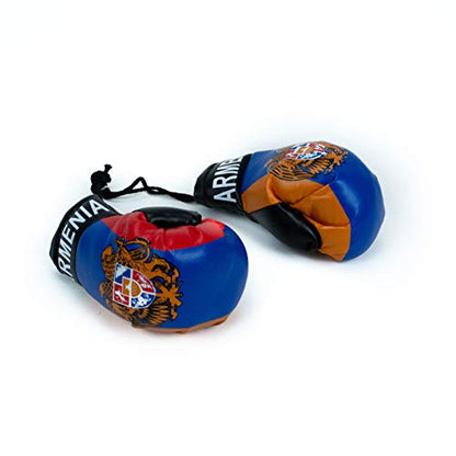 Armenian car Charm Boxing Gloves with Armenian Flag and Emblem Car Hanging Decoration Rearview Mirror Charm