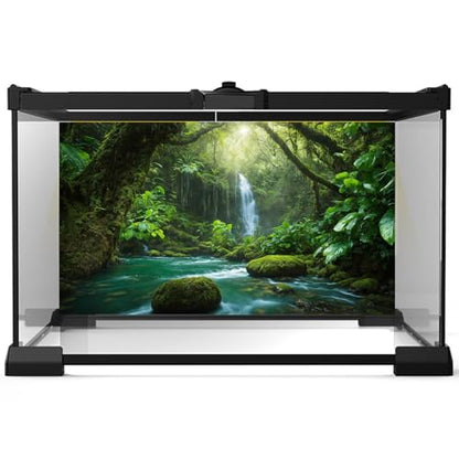 Waterfall Aquarium Background River Deep in Mountain Forest Terrarium Backgrounds Rainforest Jungle Plants Style Nature Landscape Fish Tank Background Deep Forest Reptile Tank Backgrounds 36x20in