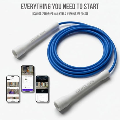 Elevate Rope Jump Rope for Men & Women, 5mm PVC Cable, 10 ft Adjustable - color: Royal Blue
