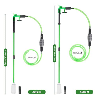 AQQA Aquarium Siphon Gravel Vacuum Fish Tank Cleaner kit,Stress Ball Python Water Changer,Extendable Length and Fixed On Fish Tank,Manually Water Changer Wash Sand S - size: S