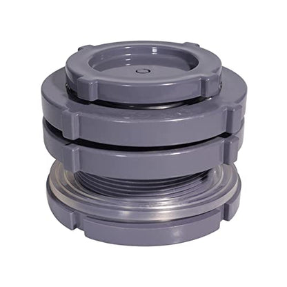 2.5 Inch PVC Bulkhead Water Tank Connector Adapter Fitting with Plugs Thru-Bulk Pipe Fitting for Rain Barrels, Aquariums, Ponds(Set of 1) - size: 2.5"-1pcs
