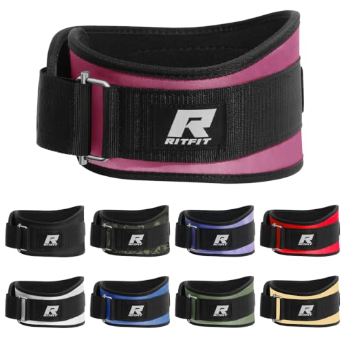 RitFit Weight Lifting Belt 6 Inch for Squats Deadlift Strength Training - color: Pink, size: XS(22"-29")