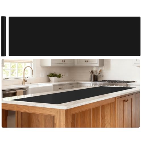 78.7" x 23.6" Silicone Mats for Kitchen Counter 1.3mm Thick, Non Slip Waterproof Countertop Protector for Kitchen Island, Placemat, Craft Mat, Workbench Mat, Black