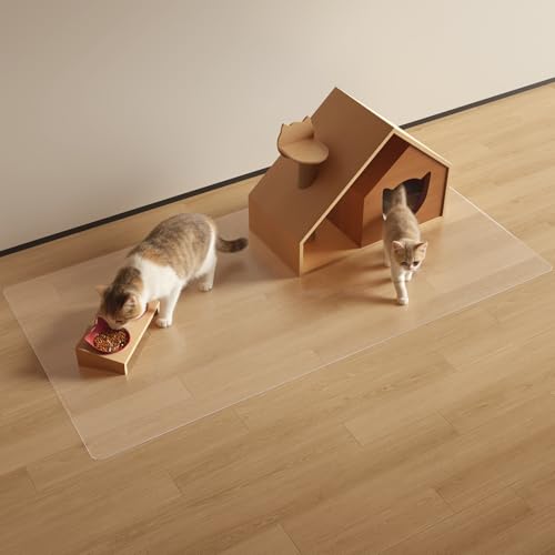 Clear PVC Floor Mat, 1.5mm Thick Waterproof Protective Mat for Hard Floors, Under Refrigerator, Pet Bowls, or Appliances – Cuttable, Easy to Clean (36"x 72") - size: 36"x 72"