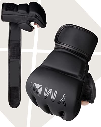 YMX BOXING MMA Gloves, Half Mitts for UFC, Mixed Martial Arts Traning, Open Palm - size: Large