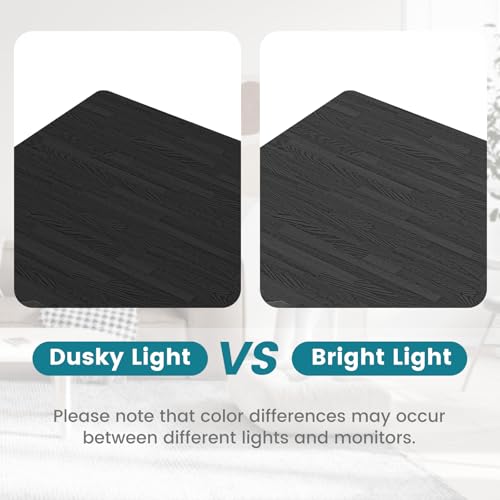 Happygrill Interlocking Wood Grain EVA Foam Floor Tiles, 100 Sq. Ft, 25 PCS - color: Black, size: 100 Sq. Ft.