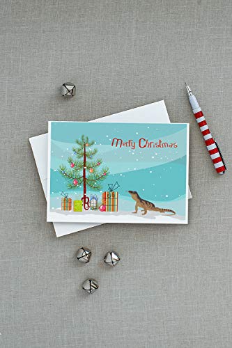Caroline's Treasures CK4541GCA7P Monitor Lizard Merry Christmas Greeting Cards and Envelopes Pack of 8 Blank Cards with Envelopes Whimsical A7 Size 5x7 Blank Note Cards - style: Amphibians & Reptiles - Monitor Lizard