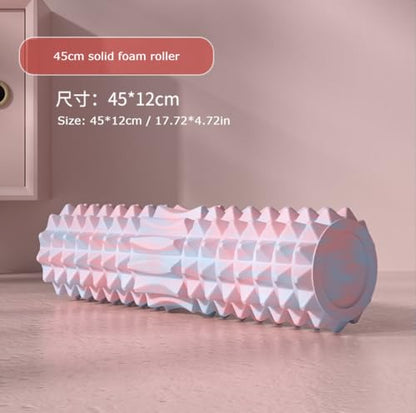 Solid Foam Roller Yoga Stick Roller Dual-Zone Leg Muscle Relaxation Deep Massage Relaxation Pain Relief (Pink (Solid)) - color: Pink (Solid)