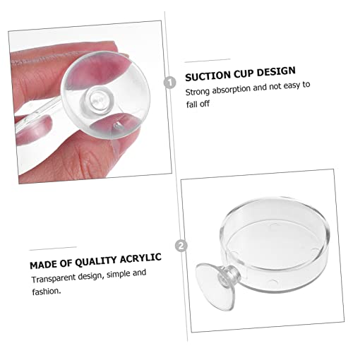 4pcs Transparent Acrylic Fish Feeder Bowl with Cups for Easy Installation Home Aquariums for Fish and Shrimp Feeding and Water Plant Container