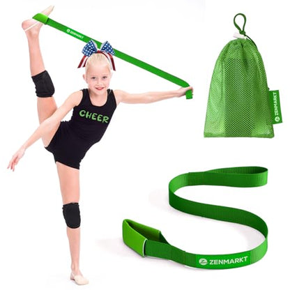 Cheer Stretching Strap for Flexibility Training and Stunt Practice | Durable Stretch Band to Improve Flexibility and Range of Motion, Essential Accessory for Cheerleaders - color: Green