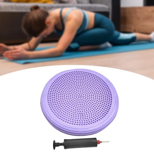 Balance Mat Yoga Mat Wobble Cushion Wiggle Seat Balance Disc Flat Pad Stability for Gymnastics Gym Fitness Yoga Kids 13.39 Inch - color: Purple