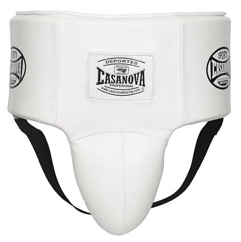 CASANOVA Boxing® Groin Kidney Foul Protector Cup Gaurd - Boxing, Martial Arts, MMA, Kickboxing, Muay Thai, Contact Sport, Sparring, Heavy Bag Training (White, Small / Medium)
