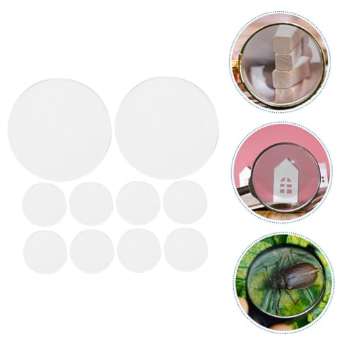 Cabilock 10pcs Optics Educational Kit Double Convex Lens Magnifying Acrylic Material Physics Lab Science Experiment Tool