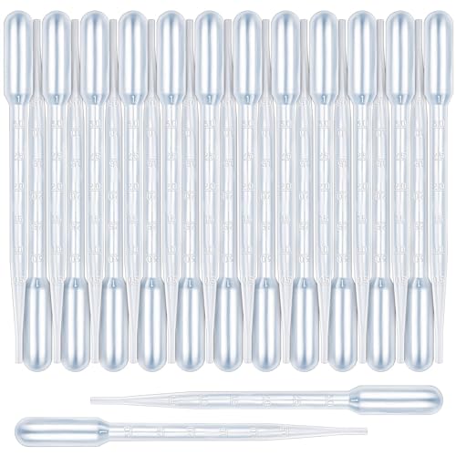 Teenitor 3ML Pipettes Plastic Eye Droppers, 25PCS Plastic Transfer Pipettes for Essential Oils, Dropping Pipettes 3Ml Plastic Dropper Transfer of Liquids