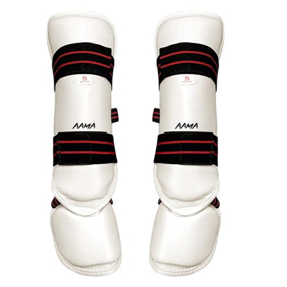 AAMA Martial Arts Taekwondo Vinyl Shin Instep Guard Protector - size: Small