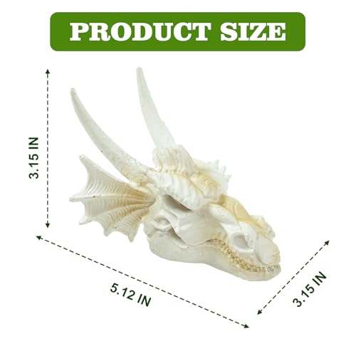 Dragon Skull Ornament for Aquarium Reptile Fish Tank Decorations Mini Betta Fish Tank Decor Accessories