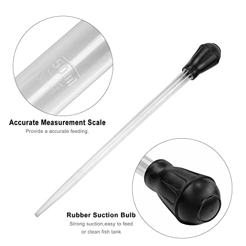 18.7in Long Turkey Baster for Aquarium, 50ml Long Pipette for Fish Tank Coral Food Feeder Syringe Aquarium Water Changer Siphon for Marine Fish Reef Aquatic Plant Spider, Black