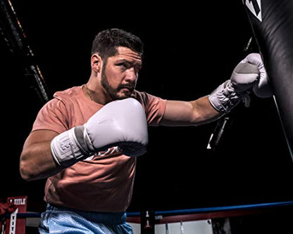 TITLE Boxing White Lace Sparring Gloves 2.0, White, 16 oz - Lace Up Boxing Gloves