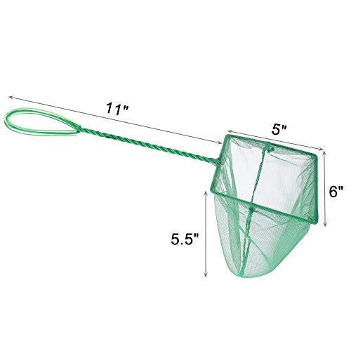 2 Pcs Aquarium Fish Net, 6 inches Fine Mesh Quick Catch Fish Net for Fish Tank Betta Fishing Net