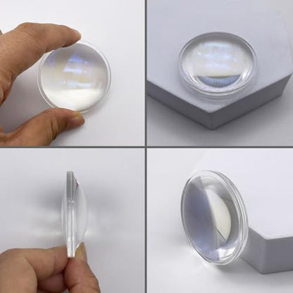Double Convex Lens - 51mm Diameter, 43mm Focal Length, Optical biconvex Lens for Physics Experiments, Photography, Magnifying, and DIY Projects - Pack of 1pcs (51mm x 16.2mm x F43) - size: 51mm x 16.2mm x F43