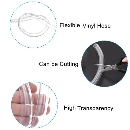 Yesallwas 9.8Feet - 7mm ID x 9mm OD Clear Vinyl Tubing, Translucent Industrial Grade Plastic PVC Tubing Hose Pipe for Water Air Pump