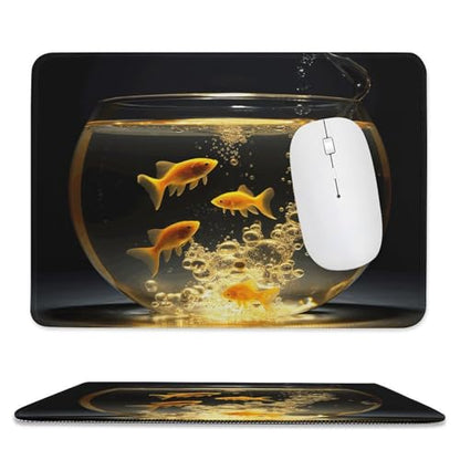 Mousepad Fish in Fish Tank MouseMats with Non-Slip Base MousePads for Man Woman Computer Desktop Protection Mat Desk Mat with Stitched Edges - size: 7.9"x9.4"