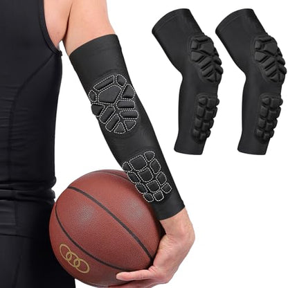 Compression Padded Elbow Sleeve for Sports 2 Pack Arm Forearm Crashproof Protection Anti-collision Pads for Football - size: XX-Large