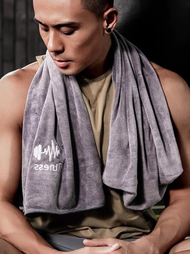 Multifunctional Fitness Towel for Sports Super Soft Quick-Drying Microfiber Towels Swimming Gym Equipment Sweat Pad (Dark Gray) - color: Dark Gray