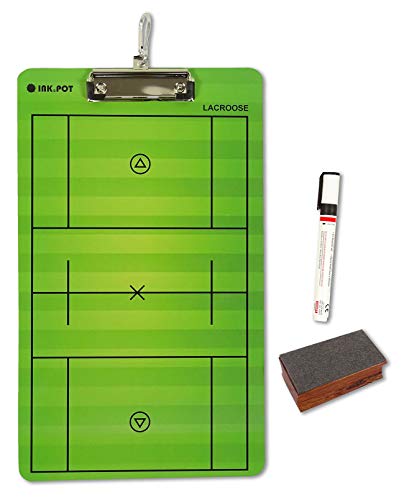 Coaches Board Dry Erase Double Sided Coaches Clipboard with Marker & Eraser for Soccer,Lacrosse Women,Lacrosse,Base Ball,Ice Hockey,Football,Basketball - style: Lacrosse